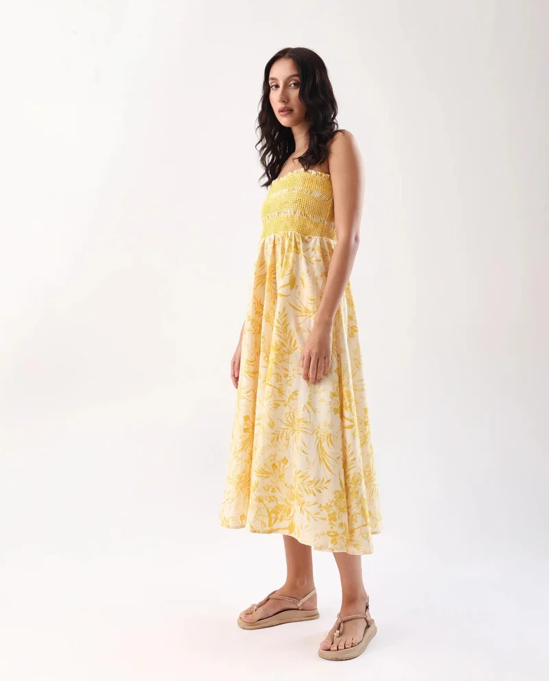 Rareism Women's Tube Neck Midi Dress