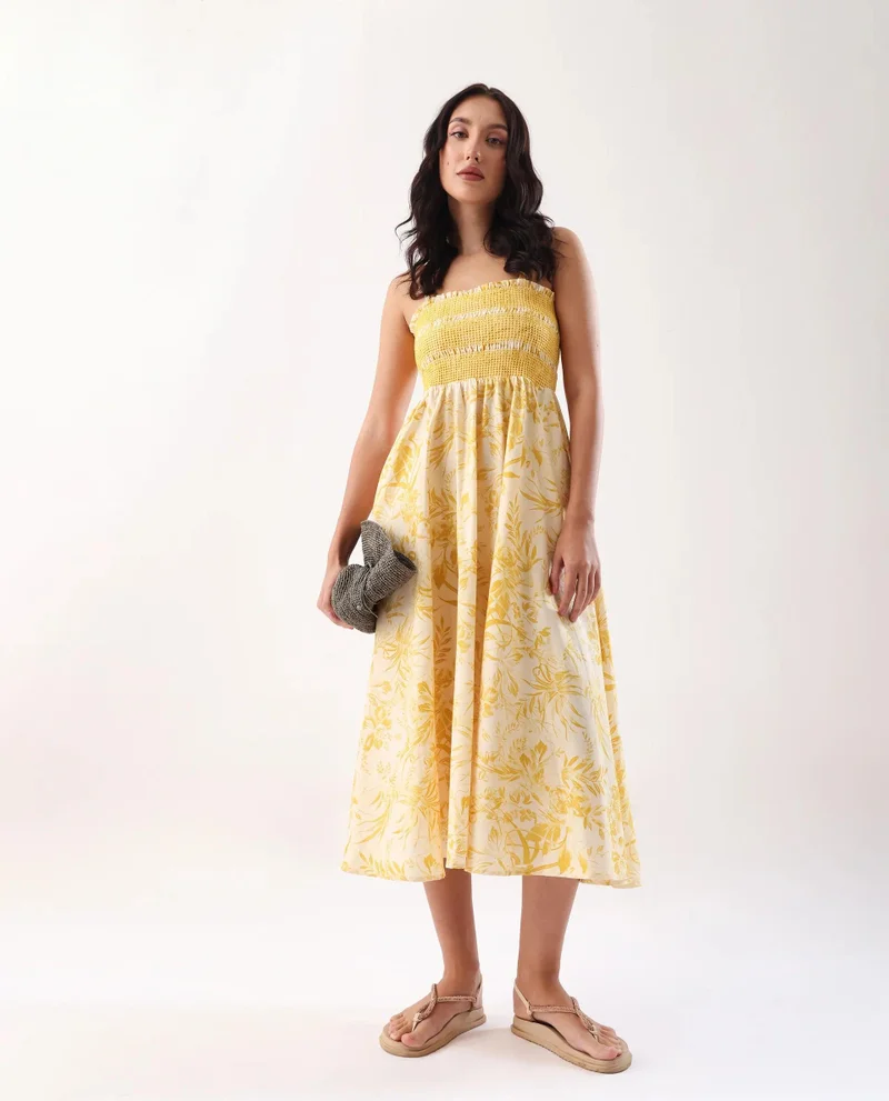 Rareism Women's Tube Neck Midi Dress