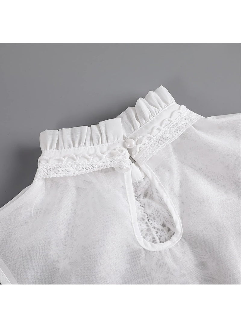 Zikra Lace False Collar, Women Detachable Fake Collar Fake Collar for Blouse Hoodie Sweater Coat - Image 3