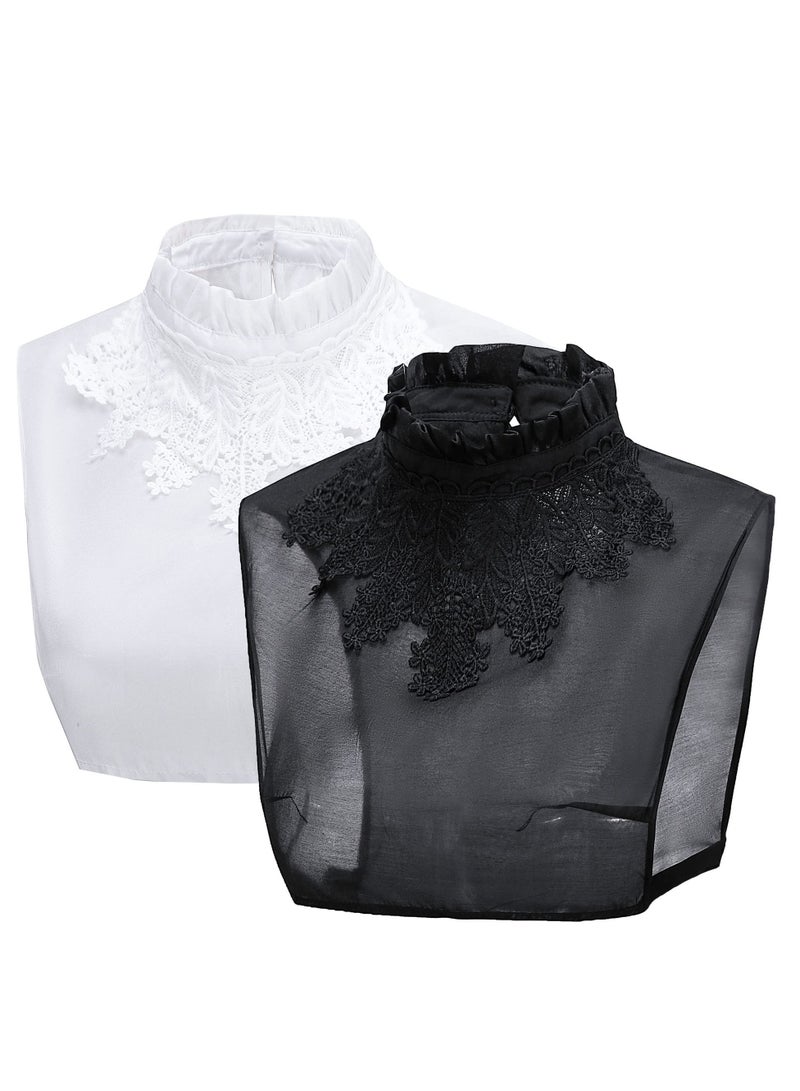 Zikra Lace False Collar, Women Detachable Fake Collar Fake Collar for Blouse Hoodie Sweater Coat - Image 1