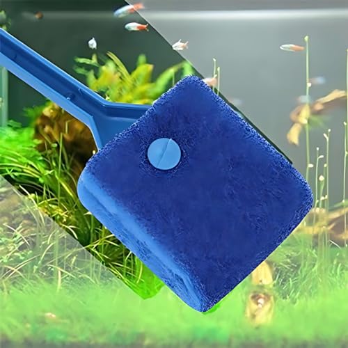 VAYINATO® Aquarium Fish Tank Algae Cleaner Sponge – Blue Heavy-Duty Scrubber Brush for Aquarium Glass & Tank Walls – Easy-Grip Handle, Safe & Non-Scratch - Image 4