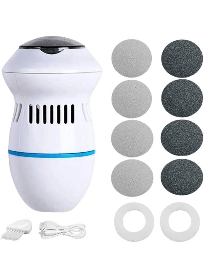 Electric Foot File Callus Remover With Built In Vacuum Rechargeable Pedicure Tools Professional Foot Scraper With 3 Roller Heads 2 Speed Smart Light  Removing Dead Skin and Calluses - Image 1