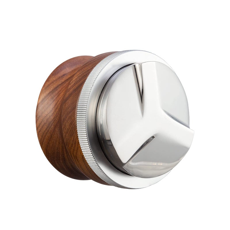 GURUDAR 51mm Coffee Distributor Espresso Distribution Tool Adjustable Depth Espresso Tamper Leveler with Walnut Wood Handle Fits for 51mm Delonghi Barista Portafilter