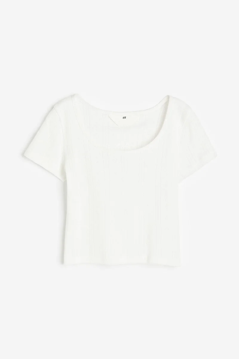 اتش اند ام بلوزة جيرسيه بنمط ثقوب مُطرزة