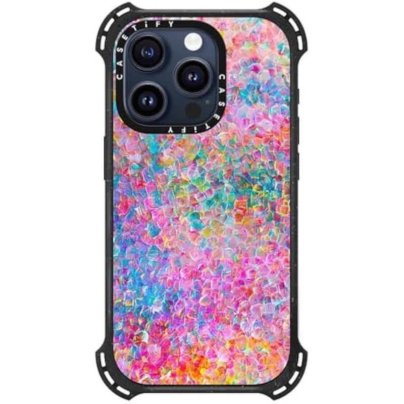 Casetify Bounce iPhone 15 Pro Case 【6X Military Grade Drop Tested / 21.3ft Drop Protection/Compatible with Magsafe】 - My Neon Summer - Triple Black - Image 2