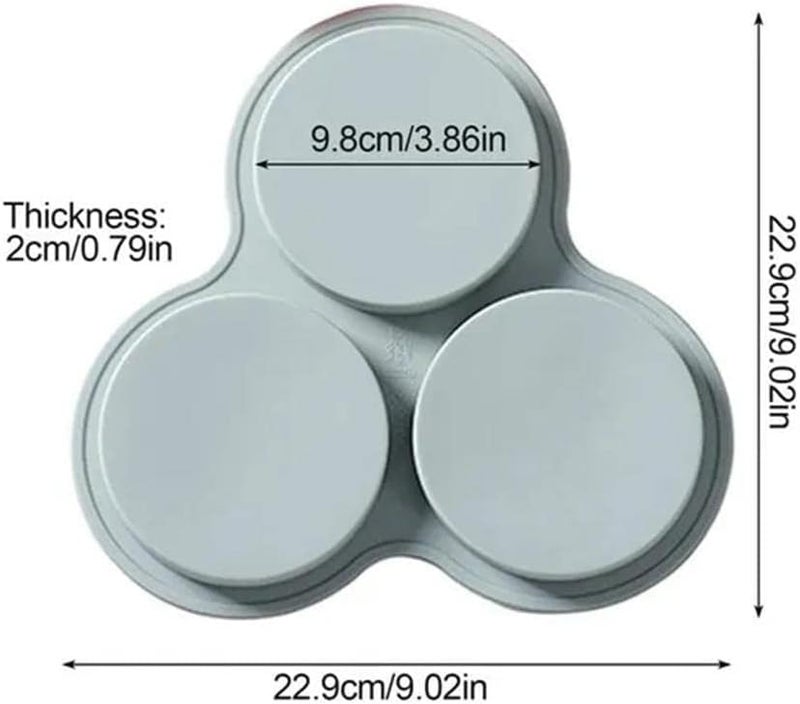 Skytail 3 Cavity Silicone Air Fryer Egg Pan Mould Round Muffin Pancake Baking Pan Making Hamburger Bun Egg Sandwich Cupcake Chocolate Cakes Cheesecake Desserts Cookie Jelly Pudding Ice Cream Pie Mold - Image 2