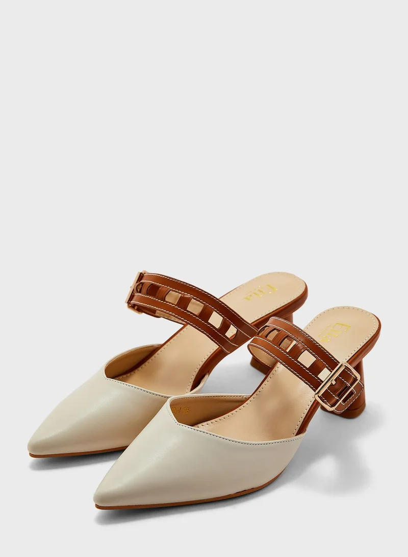 ELLA Buckle  Heeled Pumps