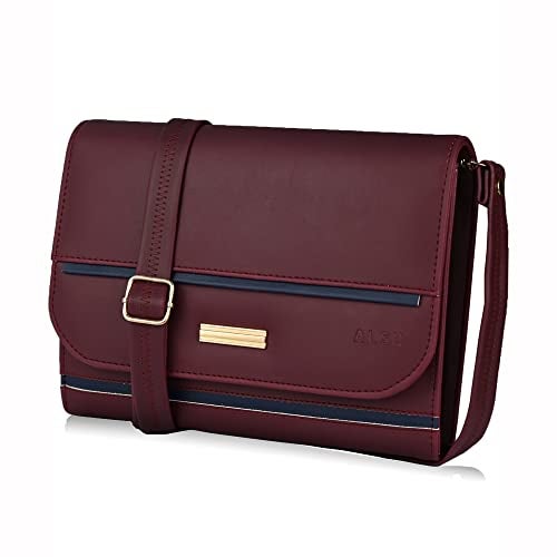 ALSU Women's Maroon trendy Sling Bag | deattachable straps |card slots (irf-014mar) - Image 3