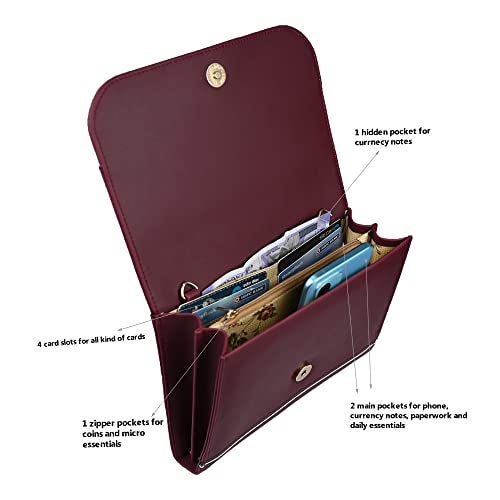 ALSU Women's Maroon trendy Sling Bag | deattachable straps |card slots (irf-014mar) - Image 4