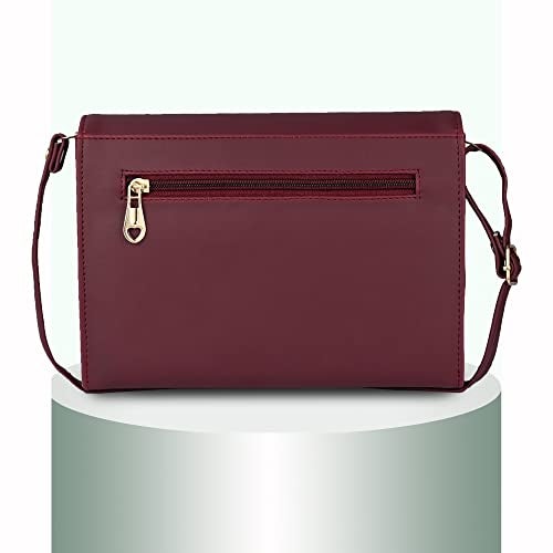 ALSU Women's Maroon trendy Sling Bag | deattachable straps |card slots (irf-014mar) - Image 2