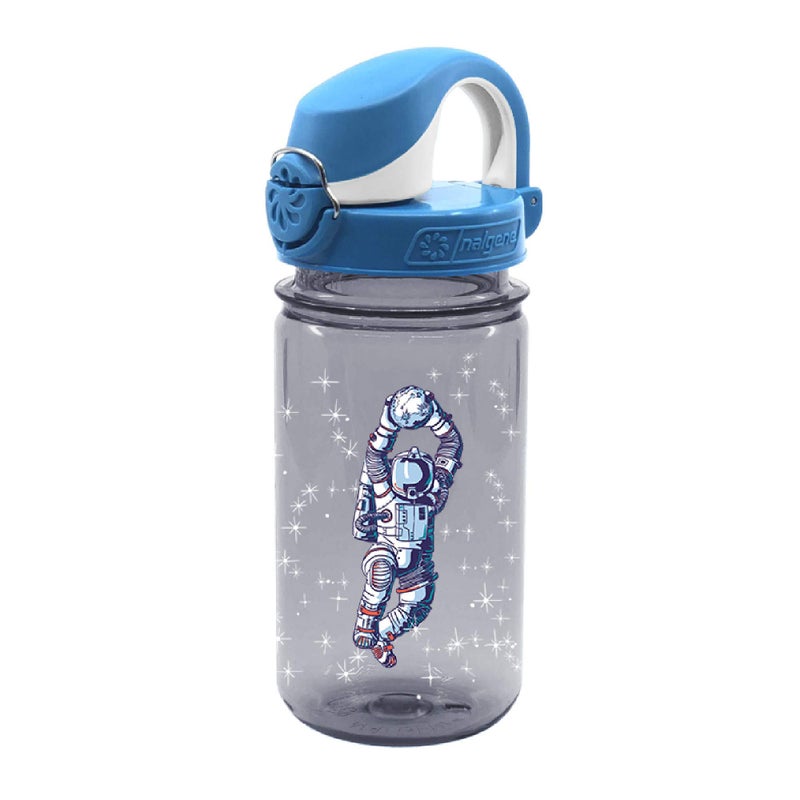 Nalgene Sustain Tritan BPAFree Kids On The Fly Water Bottle Made with Material Derived from 50 Plastic Waste using ISCC certified mass balance Leak Proof Durable BPA Free Carabiner Friendly