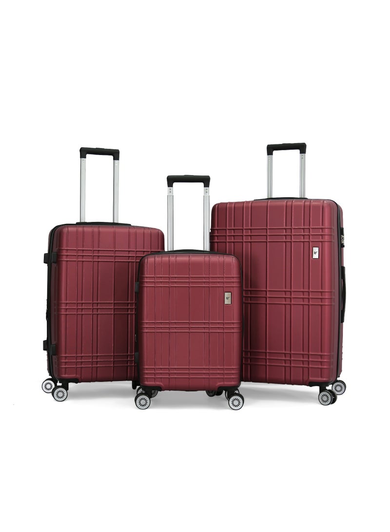Verage  حقيبة سفر VERAGE 3 قطع، بورجوندي، قفل TSA، L 28/M 24/S 20 - Image 1