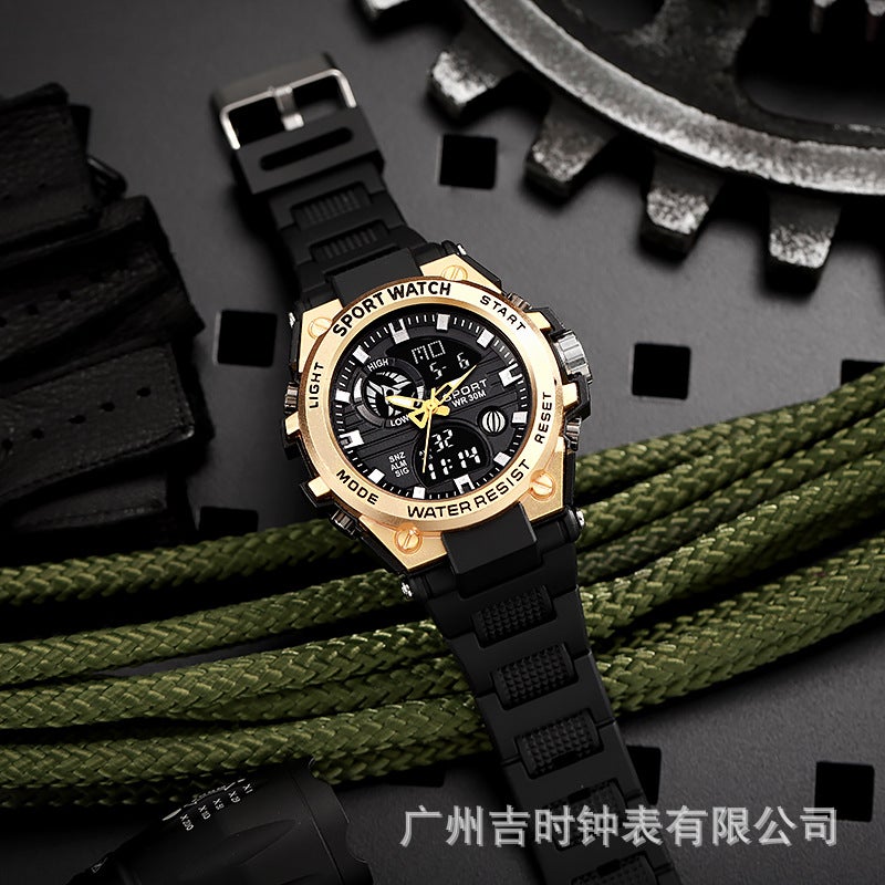 Double Display Electronic Watch Men'S Multifunctional Waterproof Sports Watch Luminous Drop-Resistant Youth Electronic Watch - Image 1