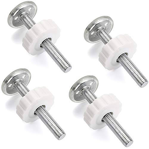 OwnMy M10 (10mm/0.39") Gate Adapters 4PCS Gate Threaded Spindle Rod Accessory Pressure Gate Replacement Parts Screw Mounted Bolts Kit for Stair Railing/Pets Doors, White - Image 1