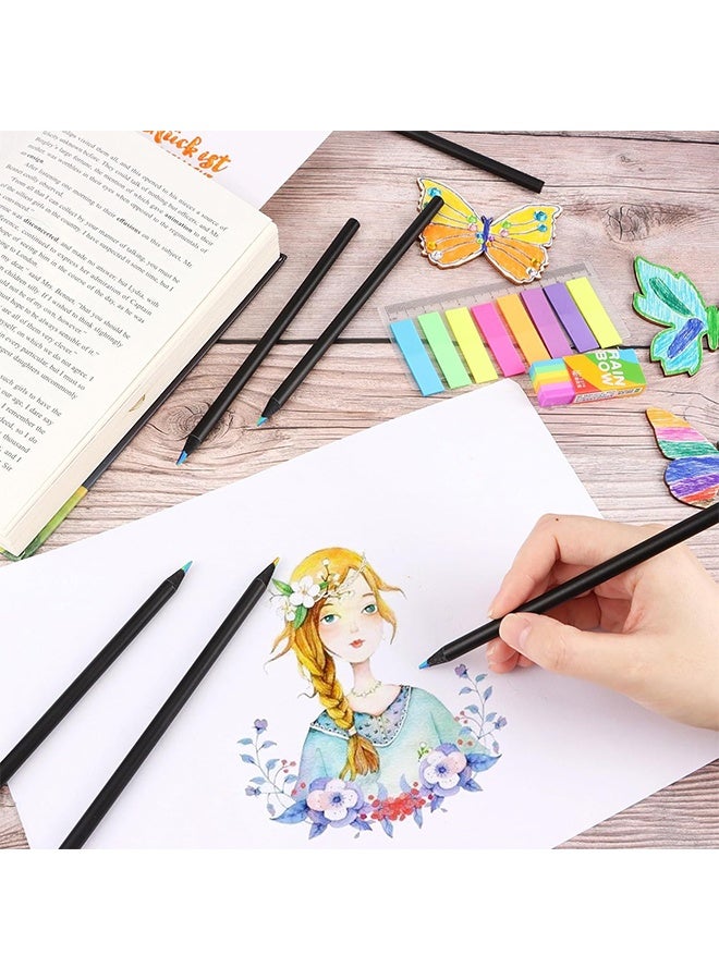 أقلام ملونة قوس قزح، 16 قطعة، قلم واحد بسبعة ألوان، أقلام ممتعة، مجموعة أدوات فنية للأطفال والكبار للرسم والتلوين والتخطيط - Image 4