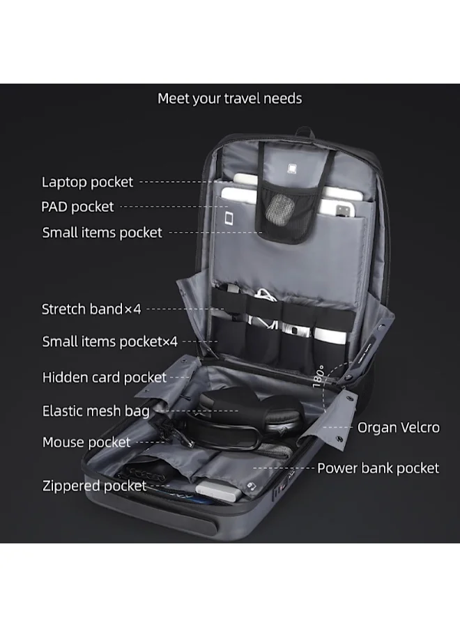 MARK RYDEN MARK RYDEN 7612 Grey FUTURE SERIES 17Inch Backpack - Water Repellent, TSA Lock, and Advanced Organizational Design