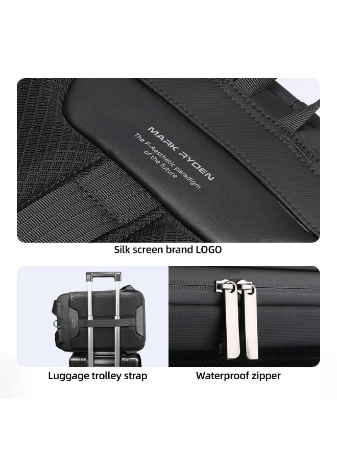 MARK RYDEN MARK RYDEN 7612 Grey FUTURE SERIES 17Inch Backpack - Water Repellent, TSA Lock, and Advanced Organizational Design
