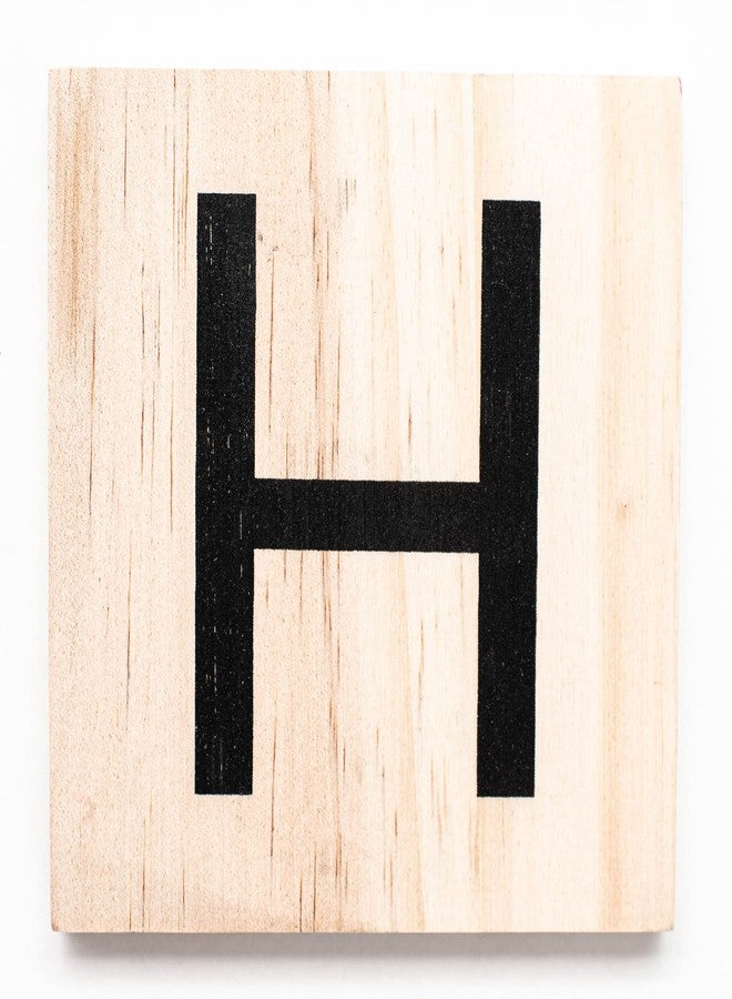 Stiles Letter Tiles, Wall Decor, Wooden Crossword Letters for Living Room, Dining Room, Kitchen, or Bedroom, Family Signs for Home 3.5 Inch, Letter H - Image 1