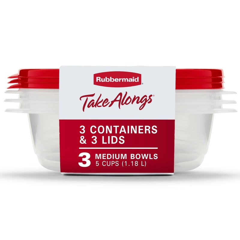 Rubbermaid TakeAlongs Food Storage Container, 5 Cup, 3 Count - Image 3