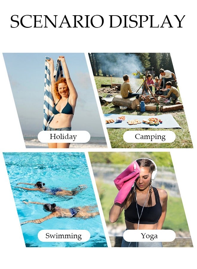 DUNISO منشفة شاطئ كبيرة الحجم، مناشف شاطئ من الألياف الدقيقة مقاس 150*75 سم، منشفة سريعة الجفاف للسباحين، مناشف شاطئ مقاومة للرمال للبالغين والأطفال، مناشف حمام سباحة رائعة، إكسسوارات شاطئ، منشفة ماصة للسفر والسباحة واليوغا - Image 2