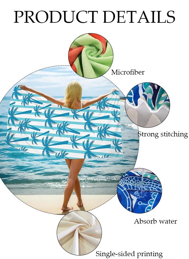 DUNISO منشفة شاطئ كبيرة الحجم، مناشف شاطئ من الألياف الدقيقة مقاس 150*75 سم، منشفة سريعة الجفاف للسباحين، مناشف شاطئ مقاومة للرمال للبالغين والأطفال، مناشف حمام سباحة رائعة، إكسسوارات شاطئ، منشفة ماصة للسفر والسباحة واليوغا - Image 3