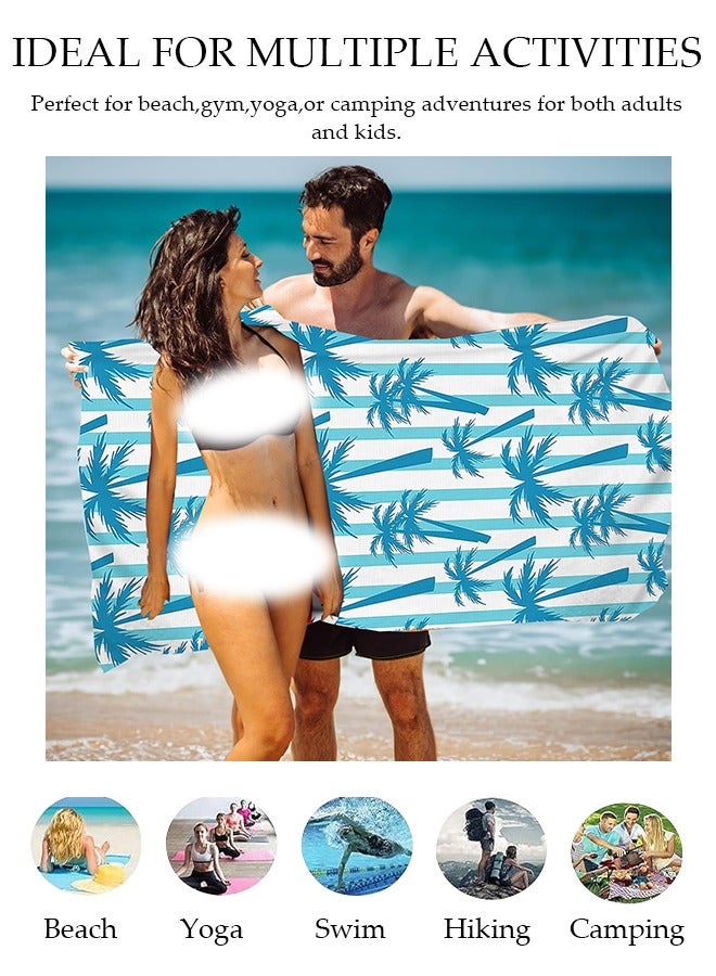 DUNISO منشفة شاطئ كبيرة الحجم، مناشف شاطئ من الألياف الدقيقة مقاس 150*75 سم، منشفة سريعة الجفاف للسباحين، مناشف شاطئ مقاومة للرمال للبالغين والأطفال، مناشف حمام سباحة رائعة، إكسسوارات شاطئ، منشفة ماصة للسفر والسباحة واليوغا - Image 5