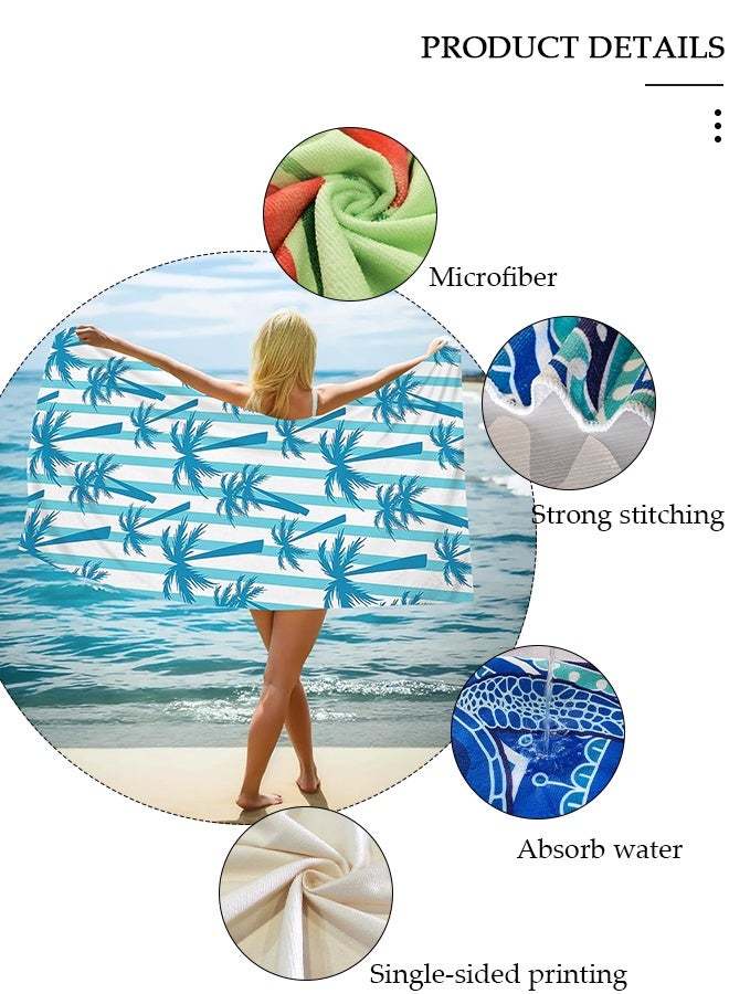 DUNISO Oversized Beach Towel, 150*75cm Microfiber Beach Towels, Quick Dry Towel for Swimmers Sand Proof Beach Towels for Adults Kids, Cool Pool Towels Beach Accessories Absorbent Towel for Travel Swim Yoga - Image 4