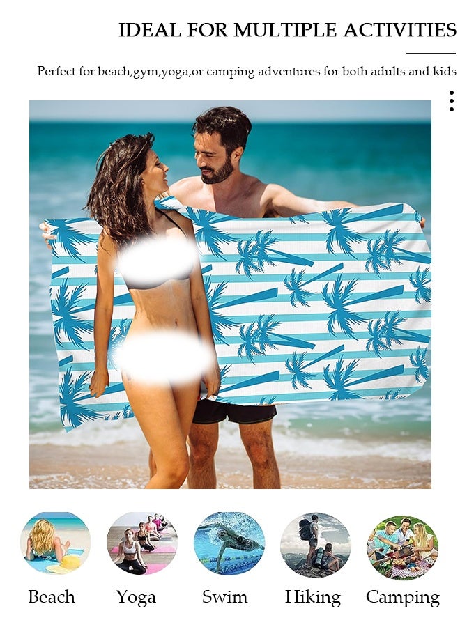 DUNISO Oversized Beach Towel, 150*75cm Microfiber Beach Towels, Quick Dry Towel for Swimmers Sand Proof Beach Towels for Adults Kids, Cool Pool Towels Beach Accessories Absorbent Towel for Travel Swim Yoga - Image 5