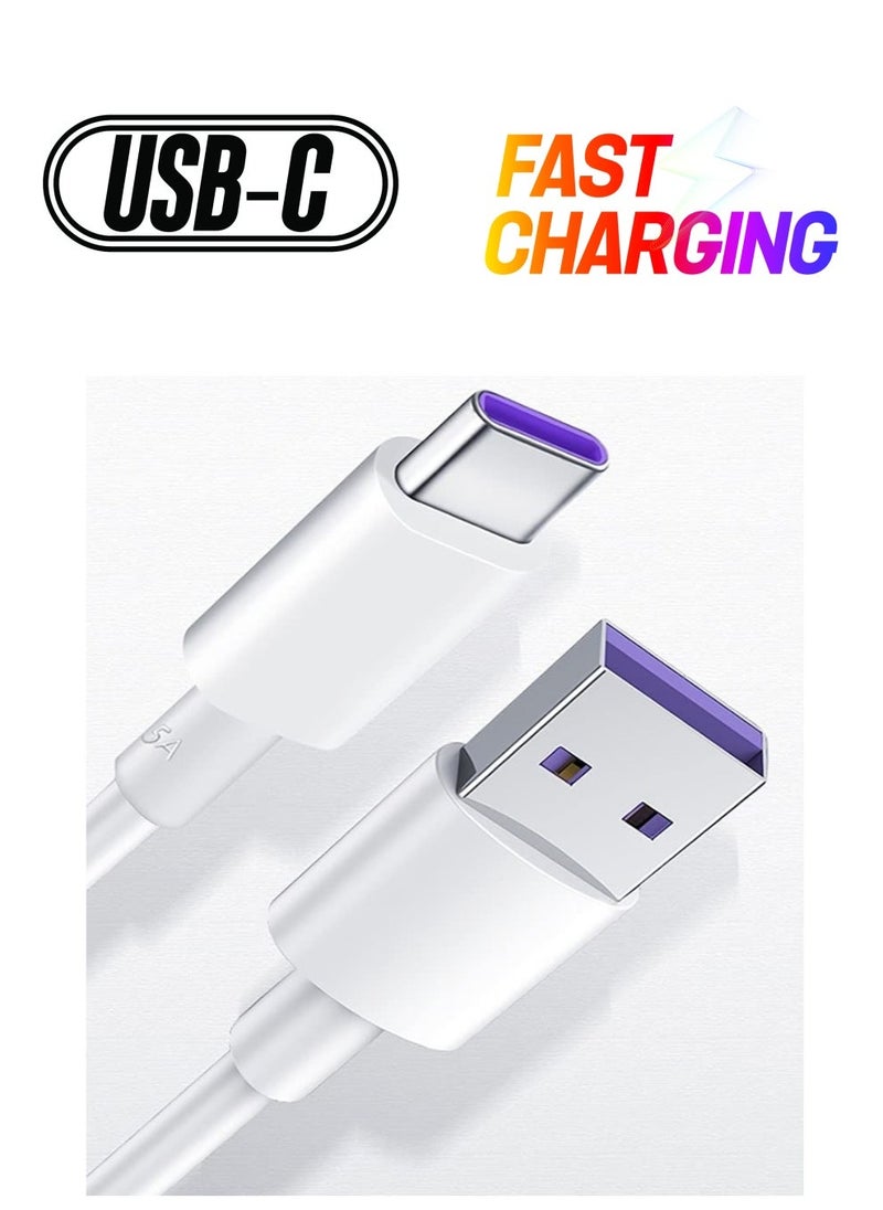 usb tpye c cable,Fast Charger Type c 1.8m,Compatible for Oppo/Huawei/Mi/Readmi/Vivo/Samsung/Realme (White, 1.8M) - Image 1