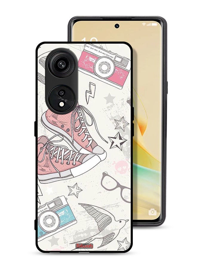 Tolwak Oppo A1 Pro Protective Case Cover Canva Shoes And Camera Art  - Image 1