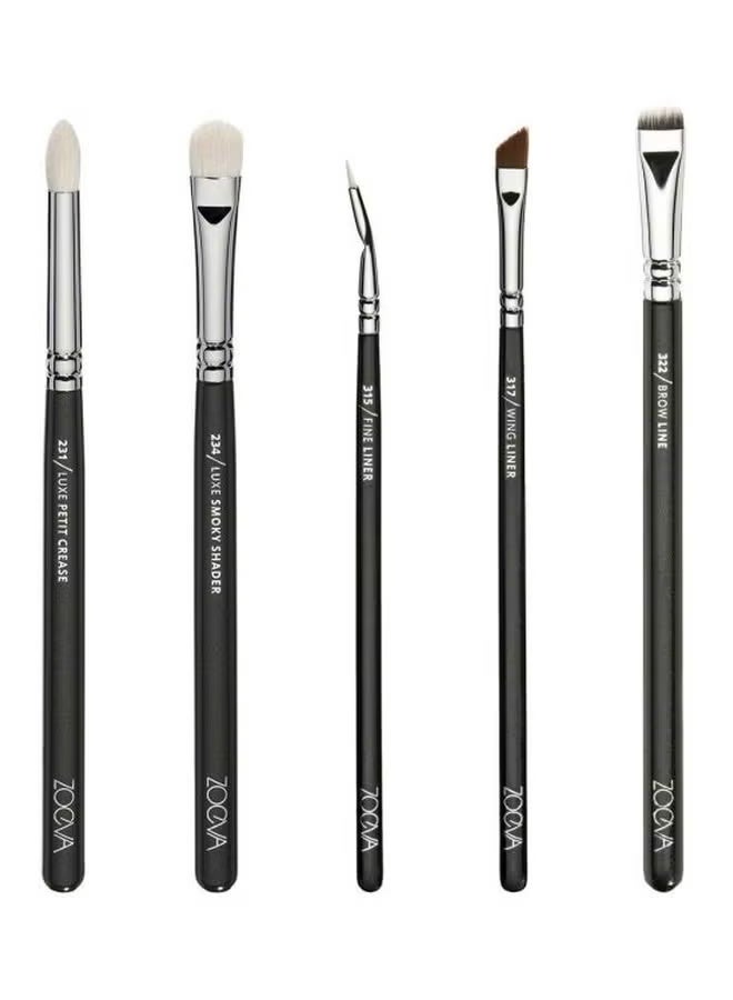 Zoeva 15-Piece Eyes Makeup Brush Set Black/Silver/White - Image 4