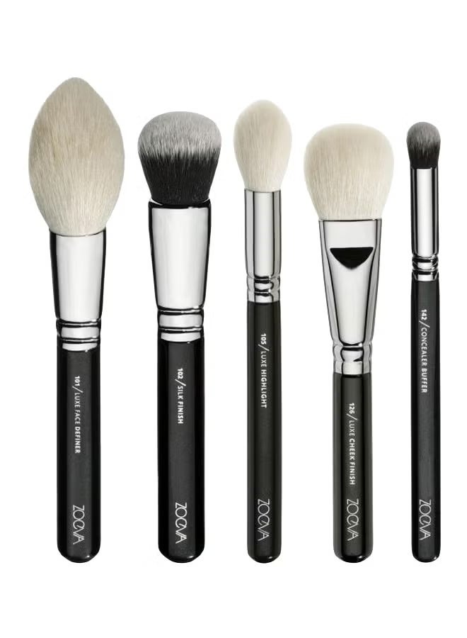 Zoeva 15-Piece Eyes Makeup Brush Set Black/Silver/White - Image 2