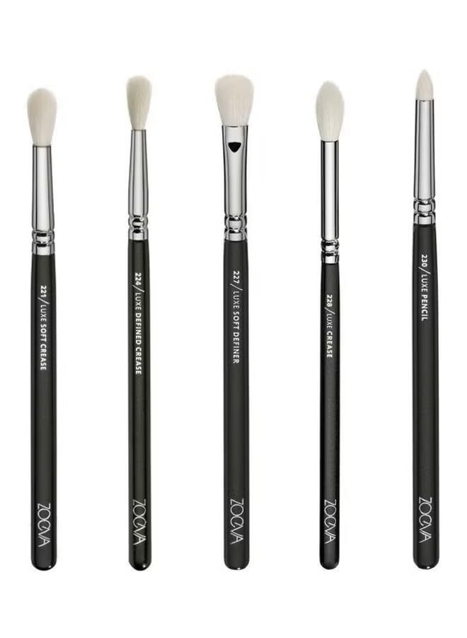 Zoeva 15-Piece Eyes Makeup Brush Set Black/Silver/White - Image 3