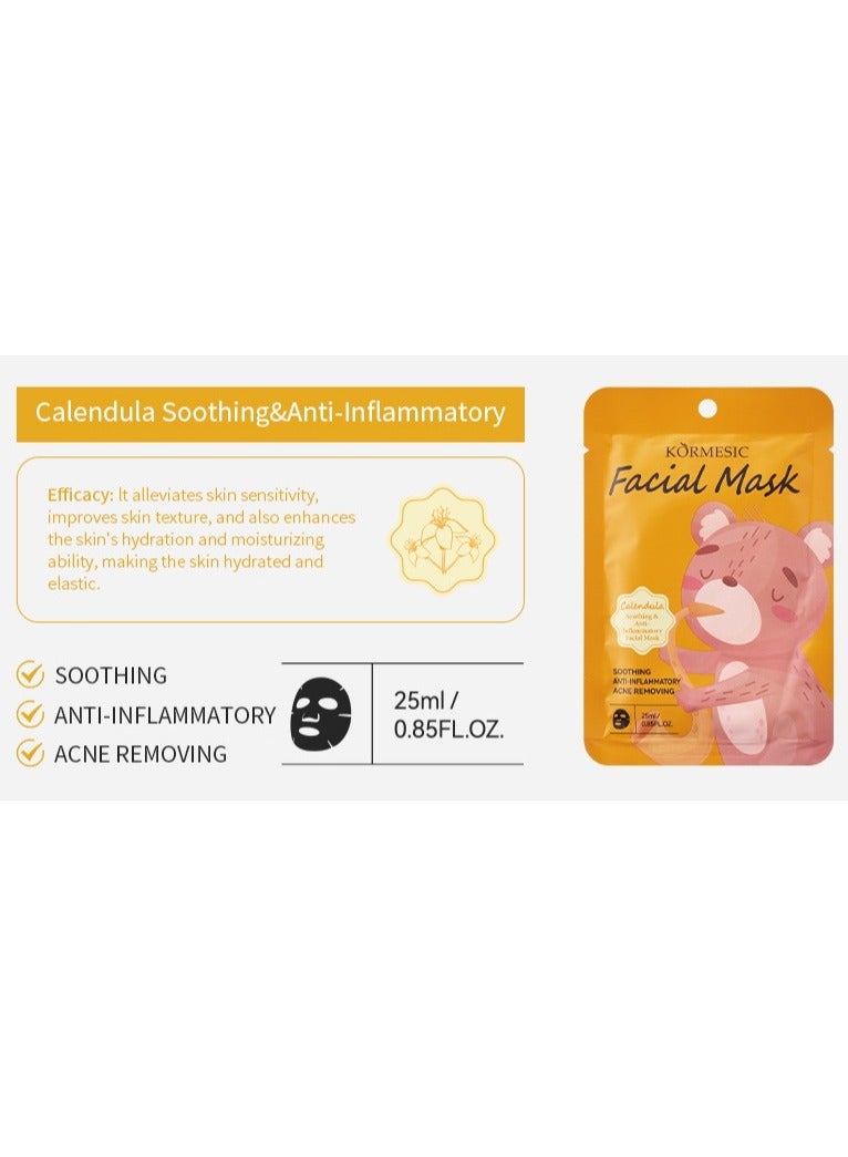 Kormesic 5 packs Calendula Soothing Mask 25ml - Gentle & Nourishing - Image 2