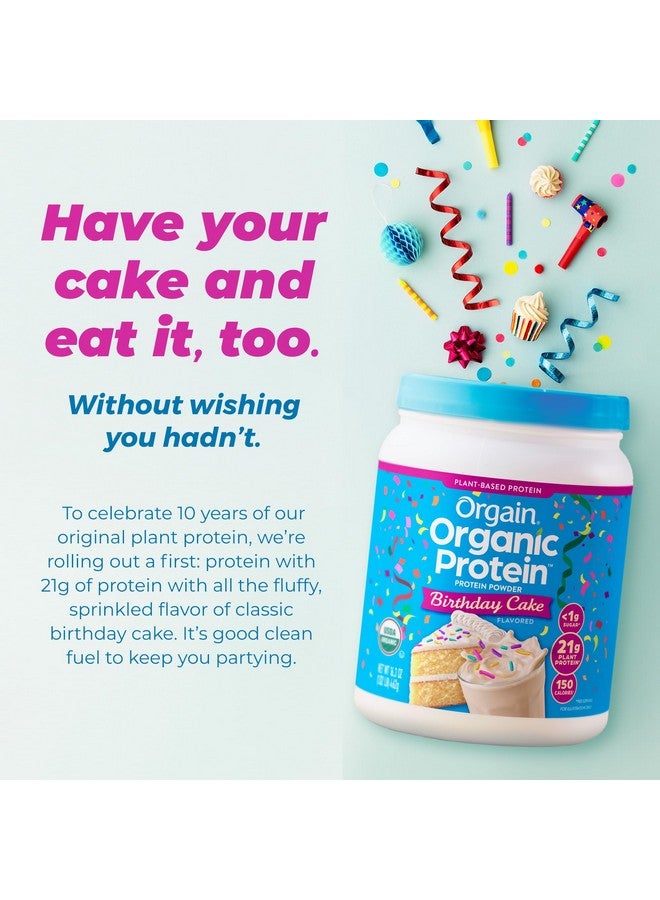 Orgain Organic Vegan Protein Powder, Birthday Cake - 21g Plant Based Protein, 7g Prebiotic Fiber, Low Net Carb, No Lactose Ingredients, No Added Sugar, Non-GMO, for Shakes & Smoothies, 1.02 lb - Image 2