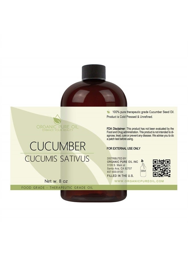 OPO Cucumber Seed Oil - 8 oz - 100% Pure, Unrefined, Cold Pressed, Non-GMO, Hexane-Free, Vegan Carrier Oil for Skin, Hair, Nails, Body, Face & More - Hydrating, Nourishing, Skin Rejuvenating - Image 2