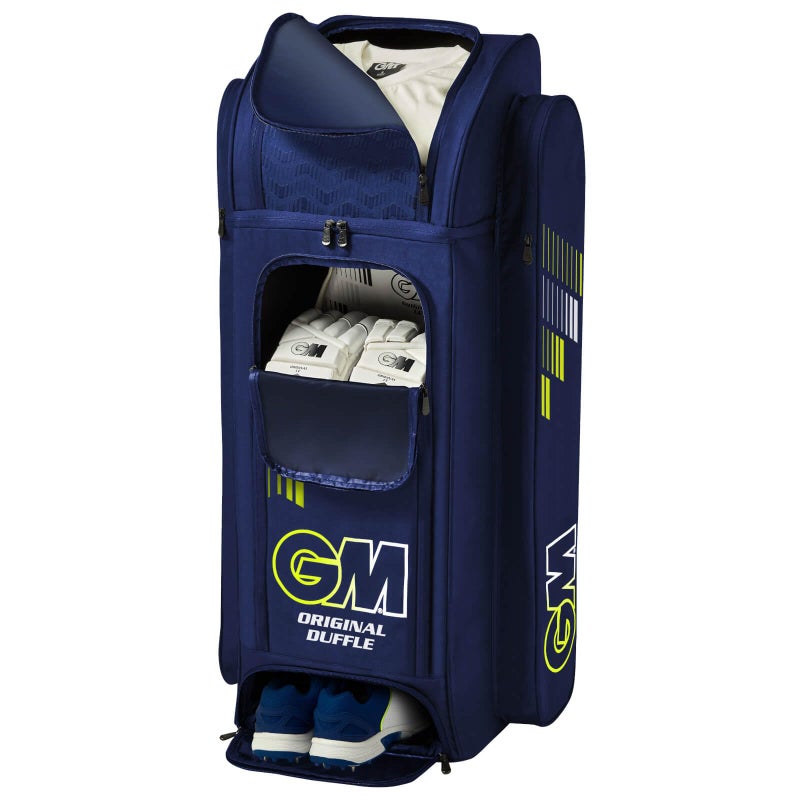 Gunn & Moore Gunn & Moore GM Cricket Duffle Duffel Bag | Original Prima | Two Full Length Bat Pockets & Adjustable Straps | Shoe Tunnel | Tough 600 Denier Polyester | Large - 109 Litres | Blue  - Image 1
