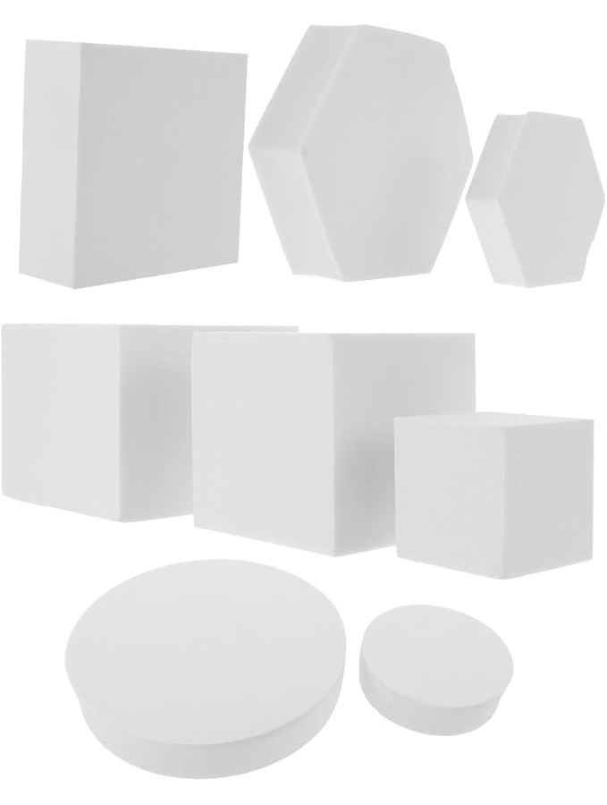 White Geometric Photo Studio Cubes 8Pcs Stable Structure Photography Props Backdrop Decor - Image 1