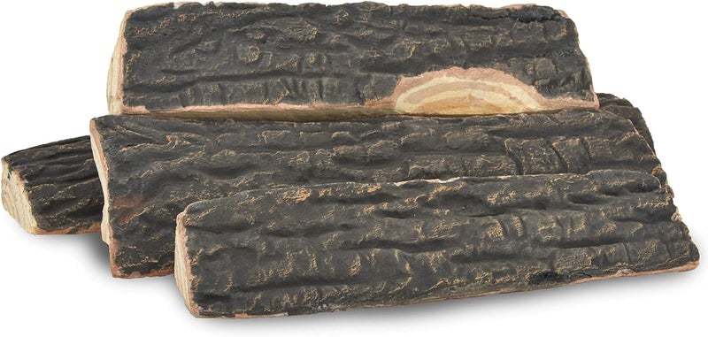 Skyflame 4pcs Fireplace Ceramic Wood Logs Gas Heat Resistant Realistic Artificial Stackable Decoration Logs, All Types Indoor or Outdoor Fireplace and Fire Pit, Clean Burning Accessories - Image 2