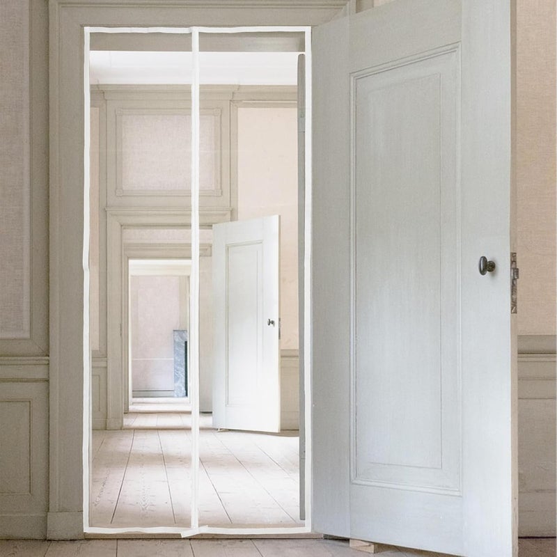 باب شبكي للحيوانات الأليفة من STOBAZA، مقاس 90x210 سم، بشبكة بيضاء ومزود بسحاب لحماية الحيوانات الصغيرة - Image 3