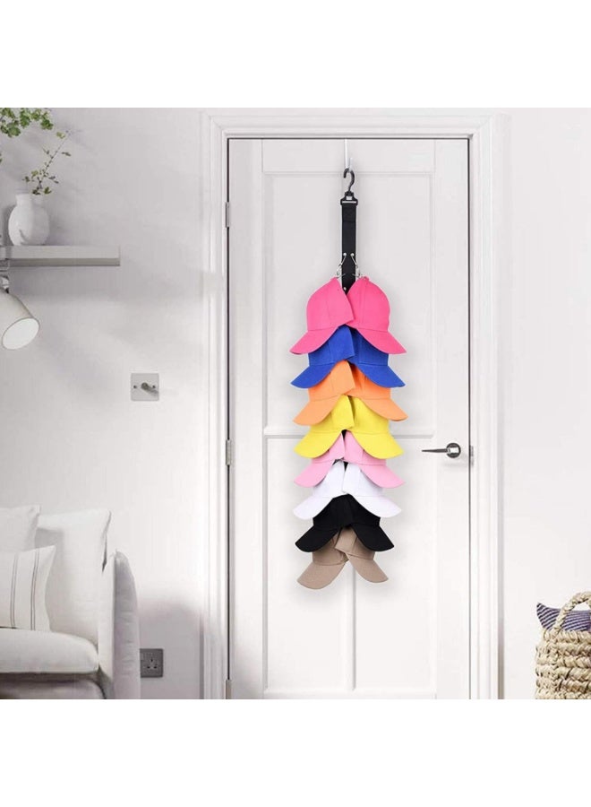 Meetion 1pc Cap Rack, Holds Up To 16 Caps for Baseball Hats, Ball Caps - Best Over Door Closet Organizer for Men, Boy or Women Hat Collections, Display Racks With Clips, Perfect Holder and Storage  - Image 5