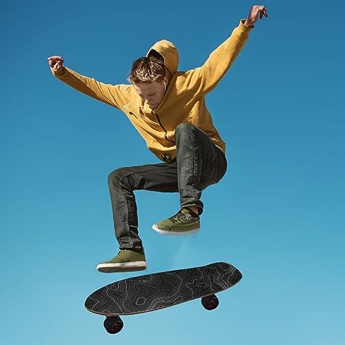 aportt Topographic Map Black Grip Tape With White Lines Contour Geographic Skateboard 33x9 Inch Non-Slip Sandpaper for Longboard Roller Board Stair Treads - Image 4