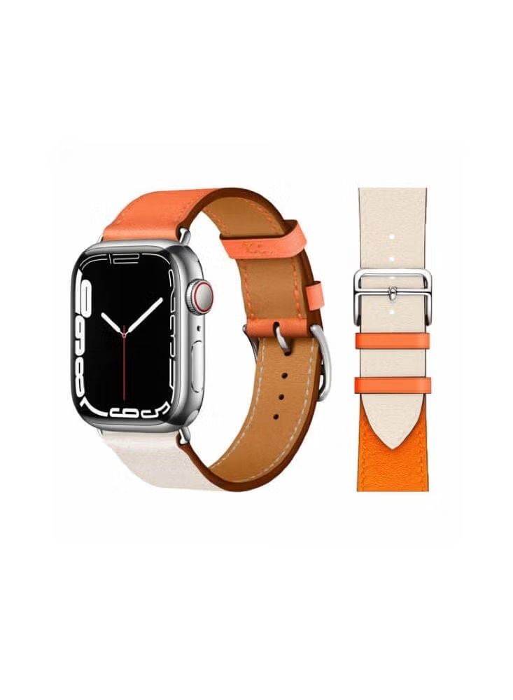 إيف سوار بديل من الجلد الطبيعي لساعة أبل مقاس 41/40/38 ملم سلسلة 7/6/5/4 / SE