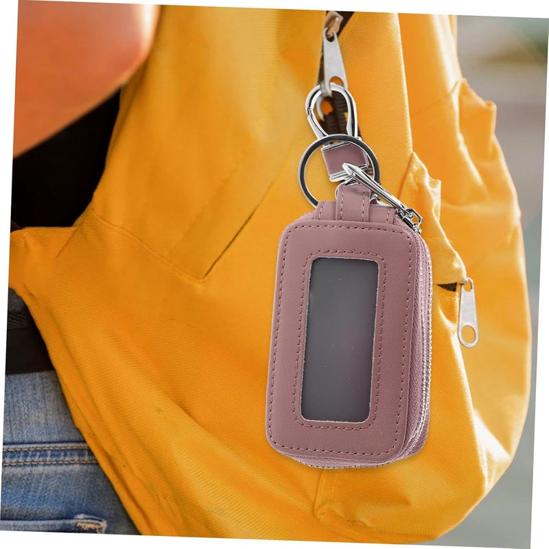 1pc Real Cattlehide Car Key Bag Zipper Compact Waist Hanging Key Pouch for Secure Storage and Breathable Design Random - Image 2