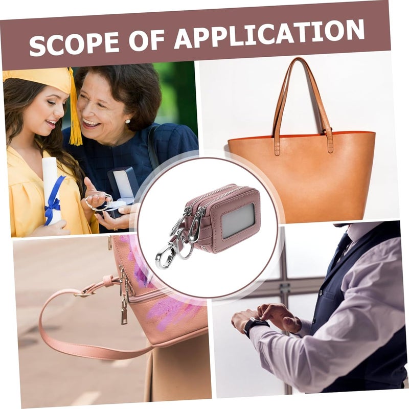 1pc Real Cattlehide Car Key Bag Zipper Compact Waist Hanging Key Pouch for Secure Storage and Breathable Design Random - Image 4