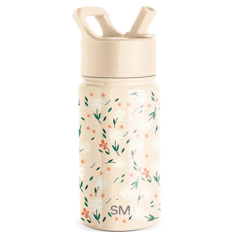 Simple Modern Kids Summit Water Bottle with Straw Lid | 14oz Stainless Steel Cup Insulated Tumbler for Toddlers, School | Chloe Floral - Image 1