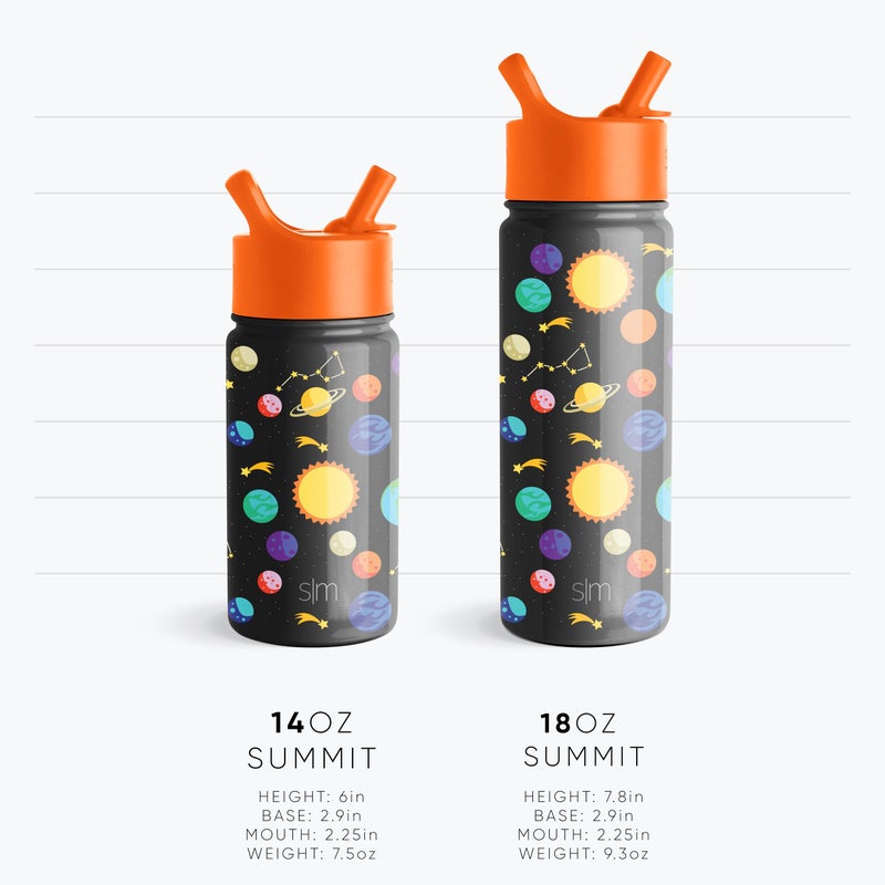 Simple Modern Kids Summit Water Bottle with Straw Lid | 14oz Stainless Steel Cup Insulated Tumbler for Toddlers, School | Chloe Floral - Image 5