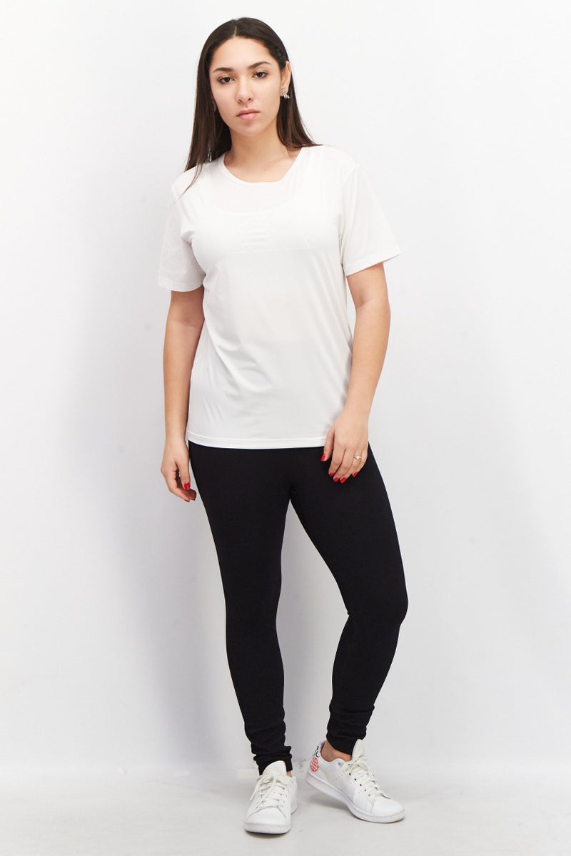 Adidas تي شيرتات جري قصيرة الأكمام للنساء، بيضاء - Image 2