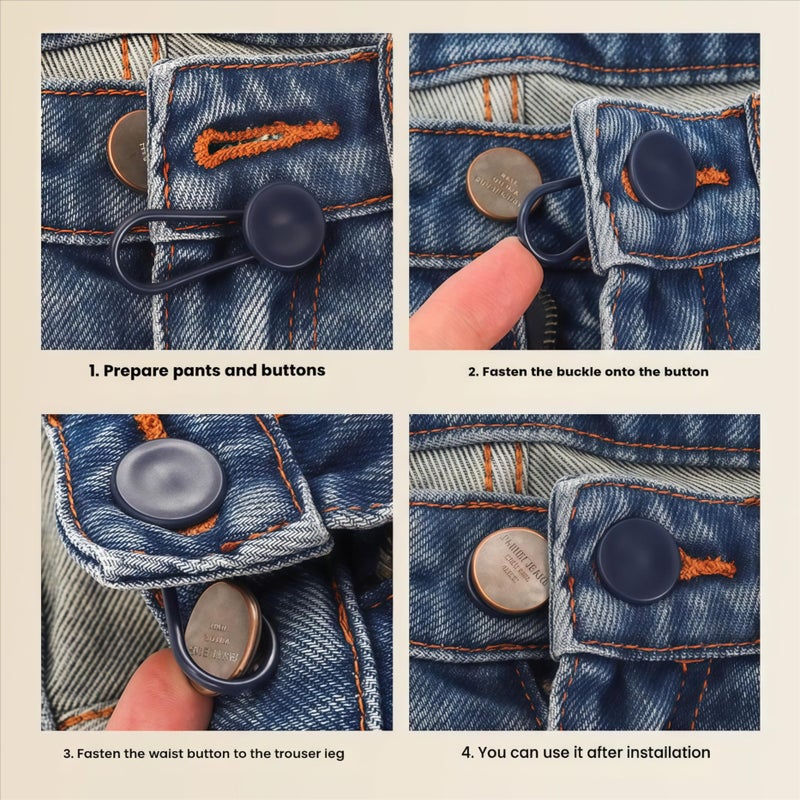 JANCAN 14 PCS Button Extenders for Jeans & Pants - Pants Waist Extenders 1-1.8 Inches for Women and Men - Waist Adjuster for Pregnancy, Shirts,Dress Pants, Collars,Shorts-No Sewing Required - Image 3