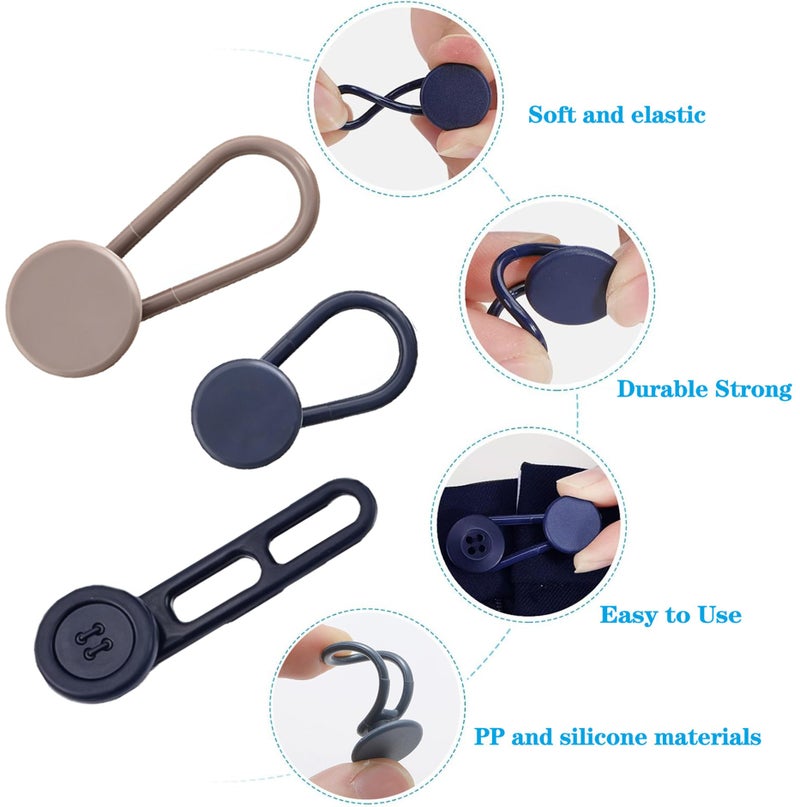JANCAN 14 PCS Button Extenders for Jeans & Pants - Pants Waist Extenders 1-1.8 Inches for Women and Men - Waist Adjuster for Pregnancy, Shirts,Dress Pants, Collars,Shorts-No Sewing Required - Image 4